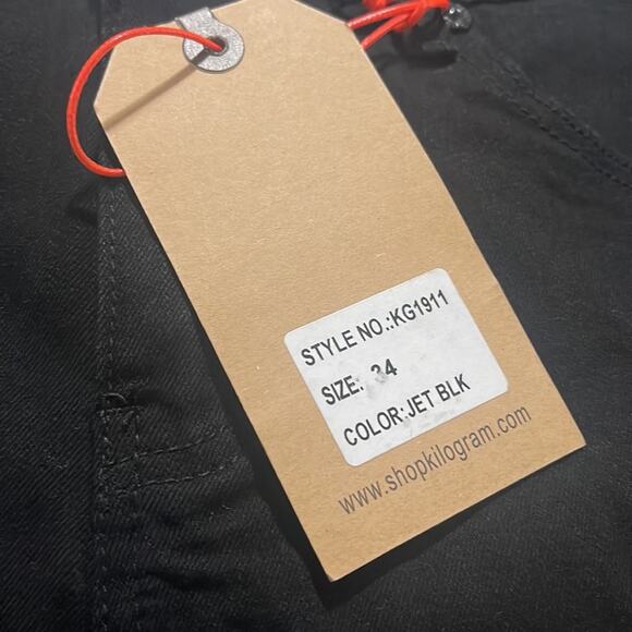 NEW Kilogram Jet Black Distressed Jean Shorts Men’s Size 34 NWT - Picture 7 of 9